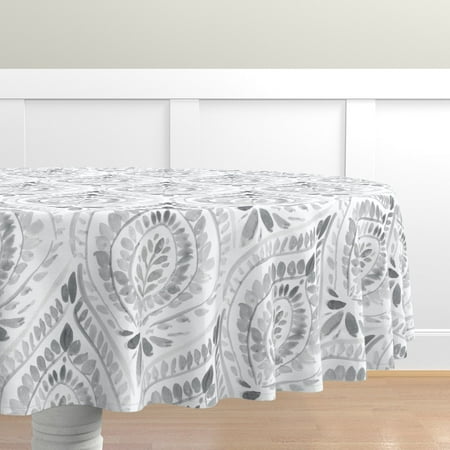 Cotton Sateen Tablecloth 70 Round - Bohemian Gray Boho Mod Watercolor Leaves Mandala Leaf Nursery Print Custom Table Linens by Spoonflower
Cotton Sateen Tablecloth 70 Round - Bohemian Gray Boho Mod Watercolor Leaves Mandala Leaf Nursery Print Custom Table Linens by Spoonflower