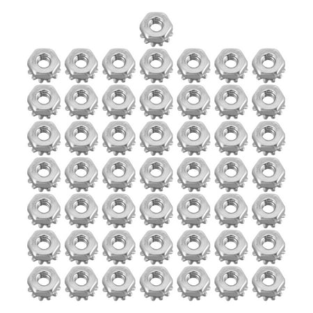 50pcs Stainless Steel Hex Head Lock Nut K-lock Locks Multi Tooth Washer K Nuts