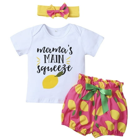 Baby Boys Girls Summer Outfits Letter Pattern Short Sleeve T-Shirt Tops Floral Shorts Pants Headband 3PCS Clothes Set
Baby Boys Girls Summer Outfits Letter Pattern Short Sleeve T-Shirt Tops Floral Shorts Pants Headband 3PCS Clothes Set