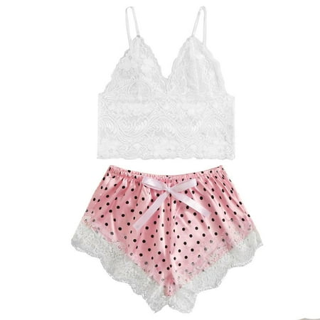 JeashCHAT Babydoll Lingerie for Women Satin Lace Print Camisole Bra Shorts Bow Sleepwear Pajamas Lingerie Set
JeashCHAT Babydoll Lingerie for Women Satin Lace Print Camisole Bra Shorts Bow Sleepwear Pajamas Lingerie Set