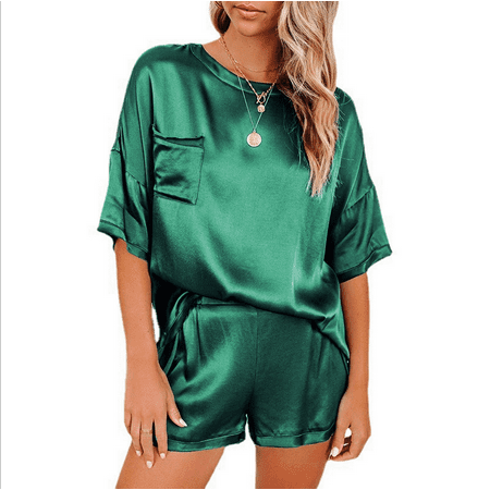 2021 European And American Spring New Pure Color Silk-Like Pajamas Home Wear Short Sleeve Shorts Irregular Two-Piece Suit
2021 European And American Spring New Pure Color Silk-Like Pajamas Home Wear Short Sleeve Shorts Irregular Two-Piece Suit