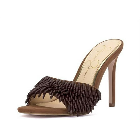 

Jessica Simpson Olya Sandals Women Slip On Mule Stiletto Heel Open Toe Pump Heeled Sandals (Tobacco 7)