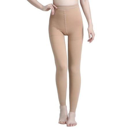 AMZAM Compression Pantyhose Footless 15-20mmHg Tights Opaque Beige Medium