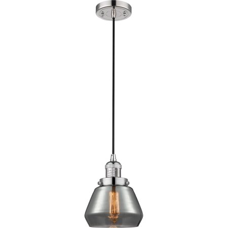Mini Pendants 1 Light Fixtures With Polished Nickel Finish Medium Base Bulb Type 7" 100 Watts