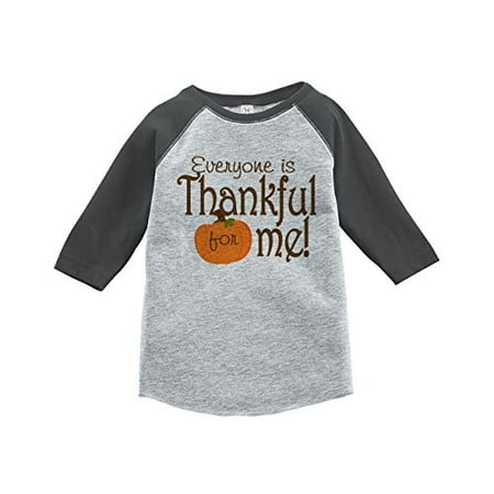 Custom Party Shop Baby s Thankful for Baby Thanksgiving Grey Raglan