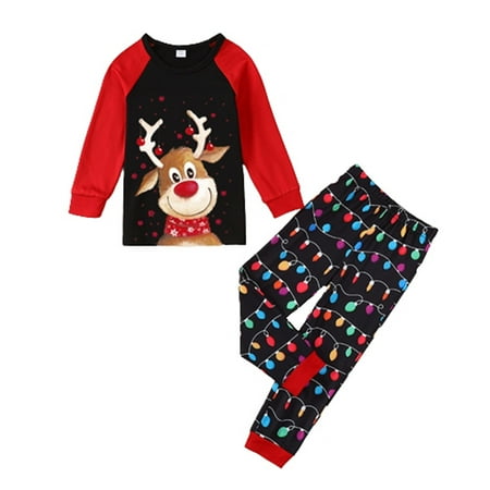 Family Christmas Pjs Matching Sets Christmas Pajamas for Family Christma Pajama Family Elk Lights Xmas Holiday Sleepwear Set