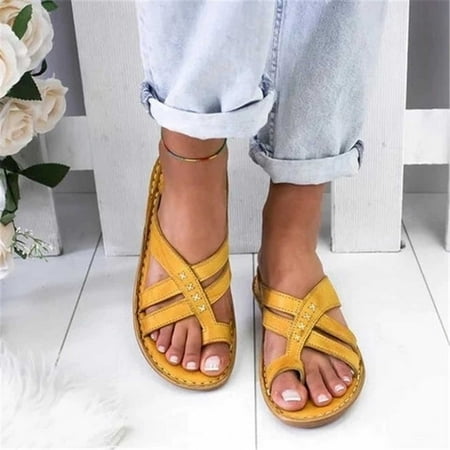 

pafei tyugd Flip Flops for Women with Arch Support Wedge Sandals Comfy Thong Flat Sandals Casual Summer Beach Slip On Slides Indoor Outdoor Size 5.5