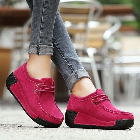 Women‘s Platform Lace-up Loafers Comfortable Solid Color Wedge Moccasins Shoes Casual Rocker Shoes
Women‘s Platform Lace-up Loafers Comfortable Solid Color Wedge Moccasins Shoes Casual Rocker Shoes