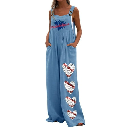 Dyegold Jumpsuits for Women Casual Women s Rompers and Jumpsuits Casual Loose Wide Leg Trousers Love Heart Baseball Graphic Sleeveless Rompers Overalls
Dyegold Jumpsuits for Women Casual Women s Rompers and Jumpsuits Casual Loose Wide Leg Trousers Love Heart Baseball Graphic Sleeveless Rompers Overalls