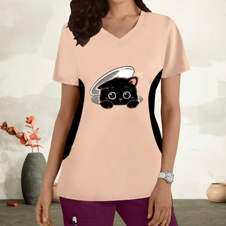 wo-fusoul Summer Savings Clearance! Womens Scrubs Tops Short-Sleeve Cute Cartoon Graphics Nurse Uniform Crew Neck Working Uniform Patchwork Color T-Shirts Casual Blounce w/Pockets
wo-fusoul Summer Savings Clearance! Womens Scrubs Tops Short-Sleeve Cute Cartoon Graphics Nurse Uniform Crew Neck Working Uniform Patchwork Color T-Shirts Casual Blounce w/Pockets