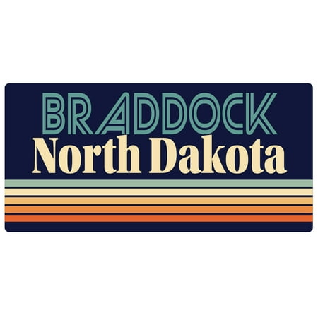 Braddock North Dakota 5 x 2.5-Inch Fridge Magnet Retro Design