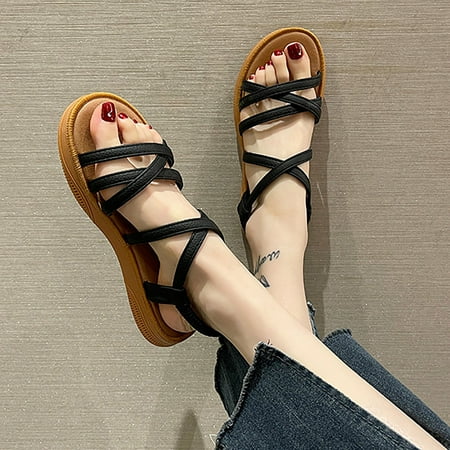 ZHELIYO Women s sandals Women S Flat Sandals Summer Round Toe Open Toe Comfortable With Sleeve Women S Roman Sandals Black 6.5
ZHELIYO Women s sandals Women S Flat Sandals Summer Round Toe Open Toe Comfortable With Sleeve Women S Roman Sandals Black 6.5