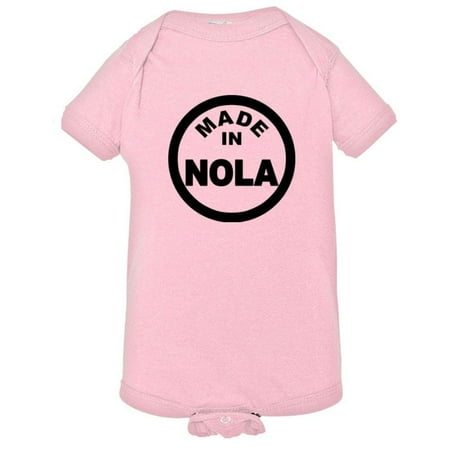PleaseMeTees™ Baby From Born Made In New Orleans NOLA Logo Label Jumpsuit
