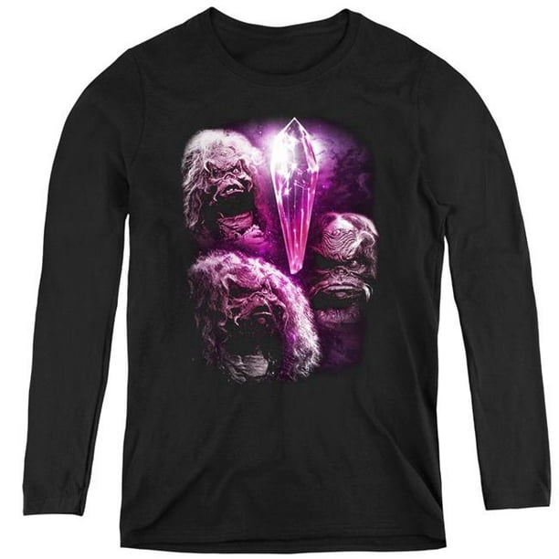 Trevco Sportswear DKC135-WL-4 Dark Crystal & Howling Women Long Sleeve T-Shirt, Black - Extra Large