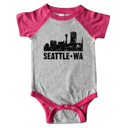Inktastic Seattle Skyline Grunge Gift Baby Boy or Baby Girl Bodysuit