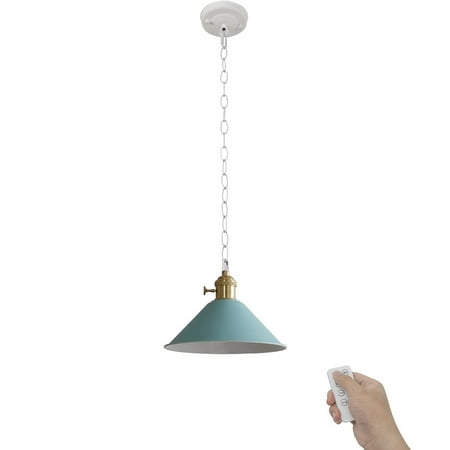 FSLiving Wireless USB Charging Battery Run Dimmable Remote Control Low-Voltage 5V LED Pendant Lighting Vintage Design Blue Metal Light Fixture for Laundry Dorm Bedroom Easy to Install-1 Light
FSLiving Wireless USB Charging Battery Run Dimmable Remote Control Low-Voltage 5V LED Pendant Lighting Vintage Design Blue Metal Light Fixture for Laundry Dorm Bedroom Easy to Install-1 Light