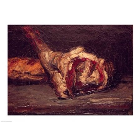 Posterazzi Still Life of a Leg of Mutton and Bread 1865 Canvas Art - Paul Cezanne (36 x 24)