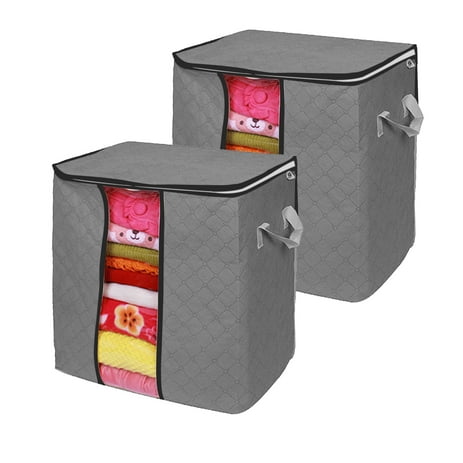 TSV 4/3/2/1Pcs Foldable Clothes Blanket Quilt Closet Sweater Storage Bag Organizer Box Pouches
