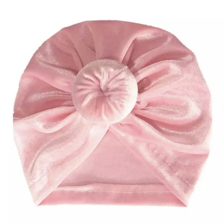 BABY ONE BABY TWO Baby or Toddler Girl Velvet Donut Turban Bonnet