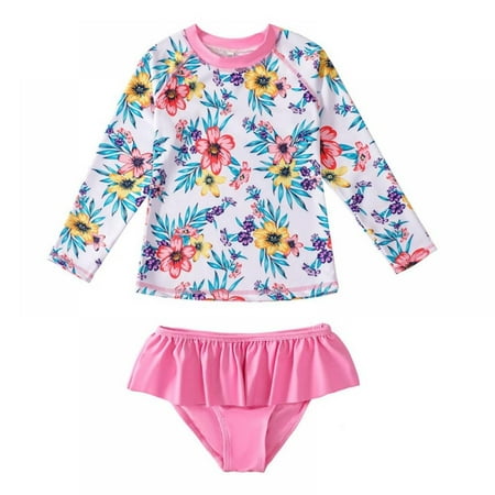 BULLPIANO Toddler Girls Rash Guard 2-Piece Swimsuit Set - Long Sleeve Bikini with UPF 50+ Sun Protection
BULLPIANO Toddler Girls Rash Guard 2-Piece Swimsuit Set - Long Sleeve Bikini with UPF 50+ Sun Protection