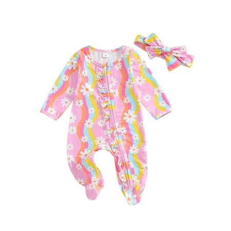 CocMouse Baby Girl Fall Outfits Long Sleeve Frill Trim Jumpsuit with Headband
CocMouse Baby Girl Fall Outfits Long Sleeve Frill Trim Jumpsuit with Headband