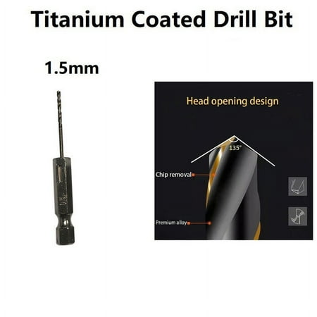 BCLONG 1Pc Hss High Speed Steel Titanium Coated Drill Bit Set 1/4 Hex Shank 1.5-6.5Mm
BCLONG 1Pc Hss High Speed Steel Titanium Coated Drill Bit Set 1/4 Hex Shank 1.5-6.5Mm