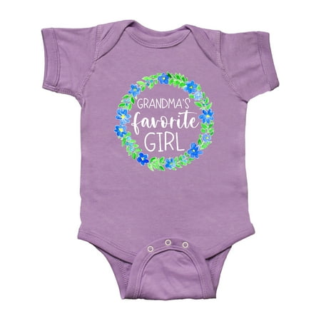 Inktastic Grandma s Favorite Girl Blue Flower Wreath Gift Baby Girl Bodysuit 
Inktastic Grandma s Favorite Girl Blue Flower Wreath Gift Baby Girl Bodysuit