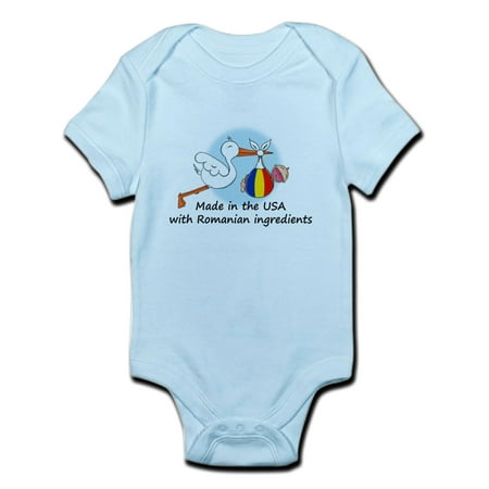 CafePress - Stork Baby Romania USA Infant Bodysuit - Baby Light Bodysuit