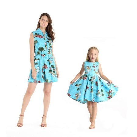 Matching Hawaiian Luau Mother Daughter Shirt Dress and Vintage Dress in Christmas Santa in Hawaii
Matching Hawaiian Luau Mother Daughter Shirt Dress and Vintage Dress in Christmas Santa in Hawaii