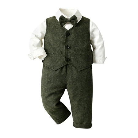 EHTMSAK Toddler Baby Children Boy Clothing Set Bow Tie Shirts and Pants Set Long Sleeve Outfits Green 80
EHTMSAK Toddler Baby Children Boy Clothing Set Bow Tie Shirts and Pants Set Long Sleeve Outfits Green 80