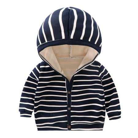 Gyratedream Toddler Boys Girls Kids Stripe Button Hooded Sweater Coat Fuzzy Lined Warm Outwear
Gyratedream Toddler Boys Girls Kids Stripe Button Hooded Sweater Coat Fuzzy Lined Warm Outwear