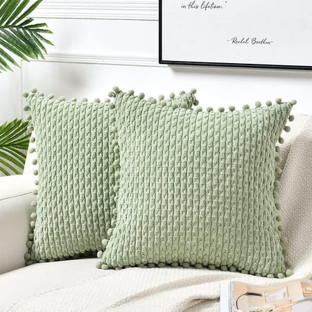 Fancy Homi Set of 2 Sage Green Decorative Throw Pillow Covers 16x16 Inch with Pom-poms for Couch Bed Sofa Modern Farmhouse Boho Home Decor Soft Plush Corduroy Cute Cushion Case
Fancy Homi Set of 2 Sage Green Decorative Throw Pillow Covers 16x16 Inch with Pom-poms for Couch Bed Sofa Modern Farmhouse Boho Home Decor Soft Plush Corduroy Cute Cushion Case