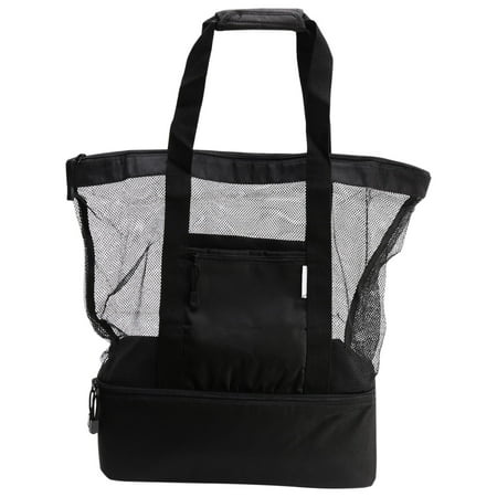 Ladies Picnic Bag Mesh Refrigerator Compartment Zipper Closed