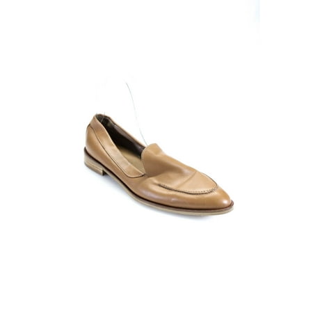 Everlane Womens Leather Wooden Outsole Loafers Beige 7.5