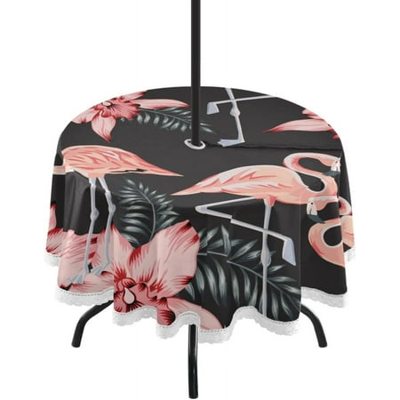 SKYSONIC Tropical Pink Flamingo Outdoor Round Tablecloth Waterproof Stain-Resistant Non-Slip Circular Tablecloth 60 Inch with Umbrella Hole and Zipper for Tabletop Backyard Party BBQ Decor
SKYSONIC Tropical Pink Flamingo Outdoor Round Tablecloth Waterproof Stain-Resistant Non-Slip Circular Tablecloth 60 Inch with Umbrella Hole and Zipper for Tabletop Backyard Party BBQ Decor