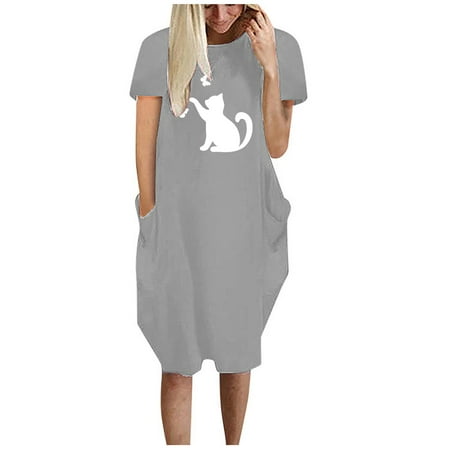 Juebong Women s Casual Summer Sweatshirts Dresses Short Sleeve Swing Dress Women Fashion Floral Print Casual Round Neck Loose Dress With Pocket
Juebong Women s Casual Summer Sweatshirts Dresses Short Sleeve Swing Dress Women Fashion Floral Print Casual Round Neck Loose Dress With Pocket