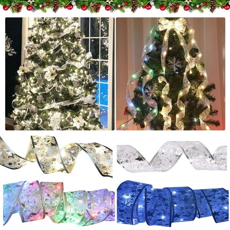 WNG Christmas Ribbon Fairy Lights Christmas LED Lights Double Ribbon String Lights Christmas Tree Decoration Glowing Ribbon Pendant
WNG Christmas Ribbon Fairy Lights Christmas LED Lights Double Ribbon String Lights Christmas Tree Decoration Glowing Ribbon Pendant