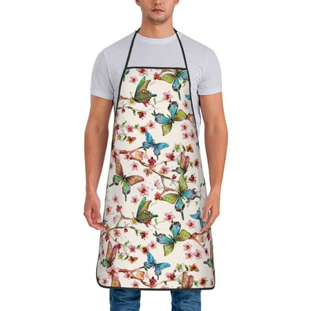 Chef Aprons for Men and Women - Floral With Butterflies Oil-Resistant Bib Aprons for Cooking Waterproof BBQ Grilling Kitchen Aprons Gifts for Women and Men
Chef Aprons for Men and Women - Floral With Butterflies Oil-Resistant Bib Aprons for Cooking Waterproof BBQ Grilling Kitchen Aprons Gifts for Women and Men