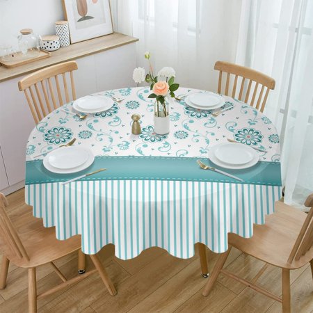 Round Aqua Flower Tablecloth Waterproof 60 in Spring Daisy Floral Boho Geometry Stripes Table Cloth Cover for Fall Baby Shower Christmas Wedding Party
Round Aqua Flower Tablecloth Waterproof 60 in Spring Daisy Floral Boho Geometry Stripes Table Cloth Cover for Fall Baby Shower Christmas Wedding Party