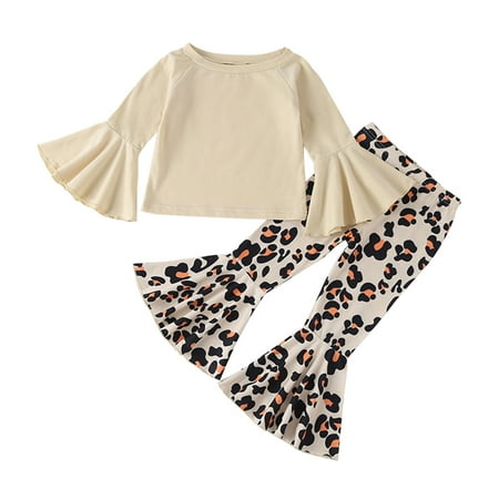 Xutthjh Toddler Kids Baby Girls Autumn Winter Leopard Cotton Long Sleeve Ruffle Tops Bell Bottom Set Clothes
Xutthjh Toddler Kids Baby Girls Autumn Winter Leopard Cotton Long Sleeve Ruffle Tops Bell Bottom Set Clothes