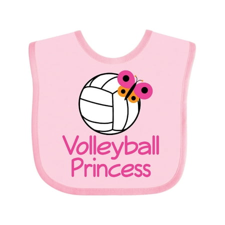 Inktastic Volleyball Butterfly Princess Gift Baby Girl Bib