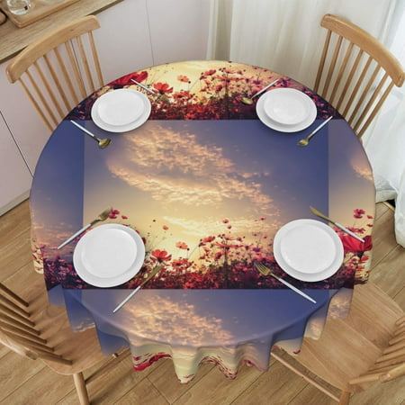 Tablecloth Beautiful Pink Red Flower Table Cloth For Circular Tables Waterproof Resistant Picnic Table Covers For Kitchen Dining/Party
Tablecloth Beautiful Pink Red Flower Table Cloth For Circular Tables Waterproof Resistant Picnic Table Covers For Kitchen Dining/Party