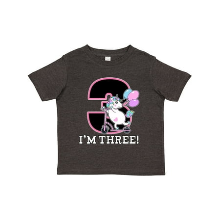 Inktastic Third Birthday Unicorn Girls Gift Toddler Toddler Girl T-Shirt