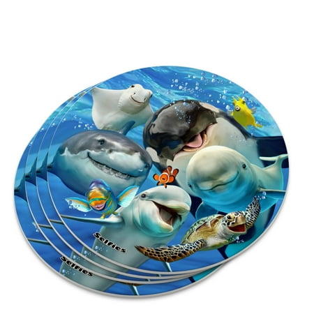 Ocean Selfie Shark Dolphin Sea Turtle Stingray Clown Fish Novelty Coaster Set
Ocean Selfie Shark Dolphin Sea Turtle Stingray Clown Fish Novelty Coaster Set