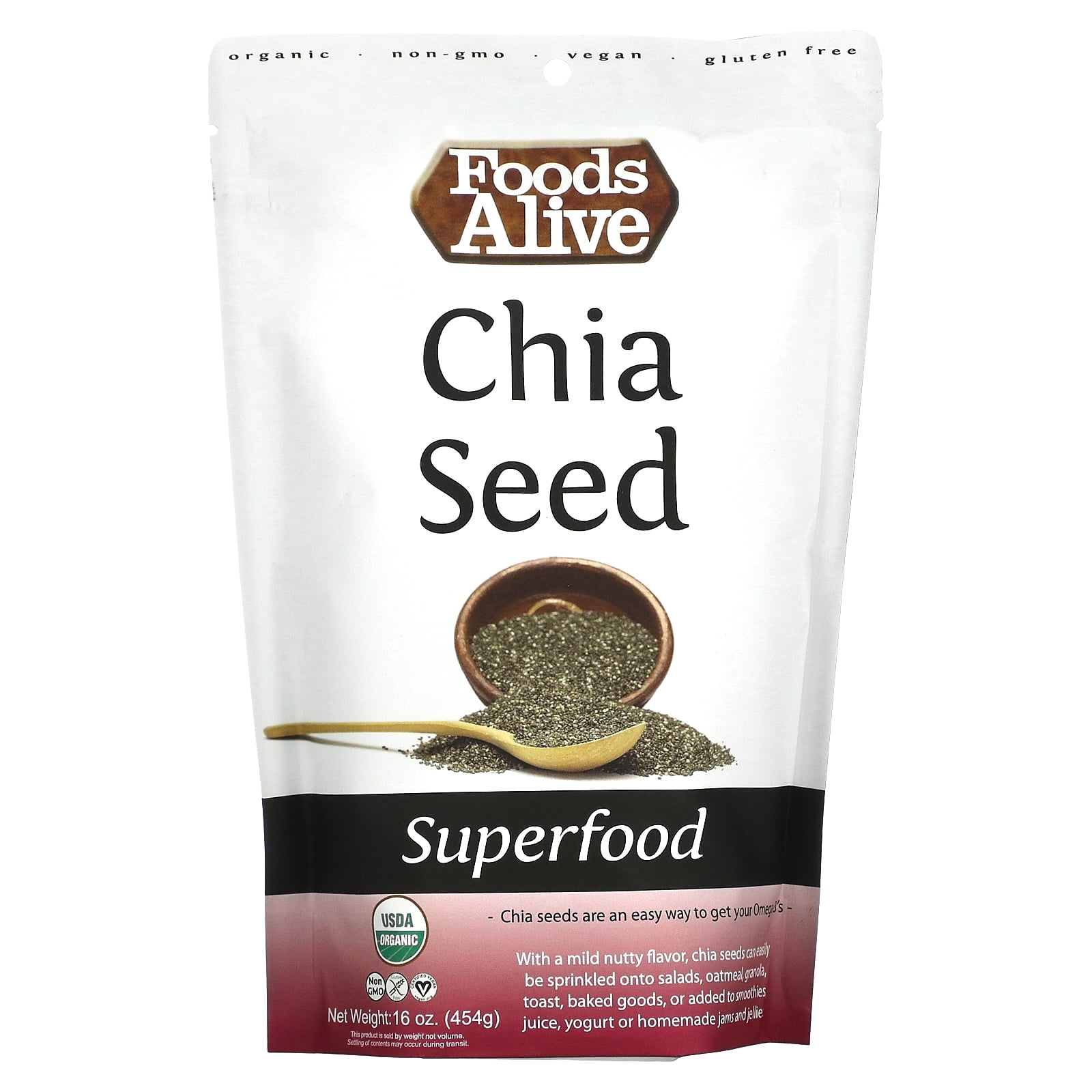 Foods Alive Organic Chia Seeds 16 Oz Walmart