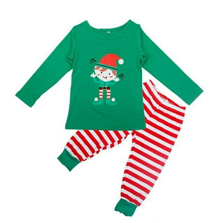 Christmas Family Holiday Pajamas Matching Sets Print Christmas Top Sleepwear Set