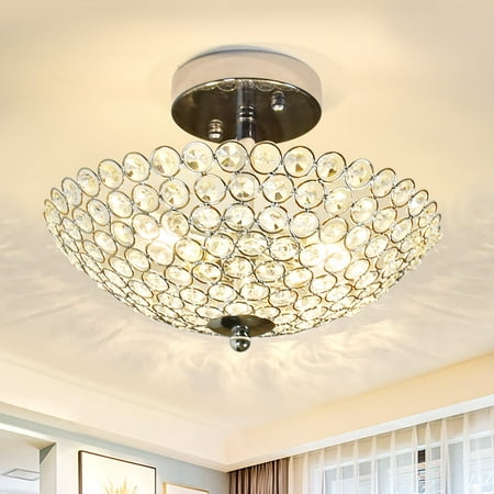 Semi-enclosed Crystal Ceiling Light with Chrome Finish E12 Base for Bedroom Entryway Foyer Hallway Closet Room Dining Room Modern Lamp
Semi-enclosed Crystal Ceiling Light with Chrome Finish E12 Base for Bedroom Entryway Foyer Hallway Closet Room Dining Room Modern Lamp