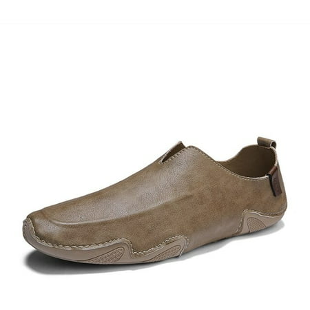 Leather Men s Shoes 2020 Men s Loafers Moccasins Breathable Slip on Lazy Driving Shoes Comfortable Soft Shoes for Men Plus Size