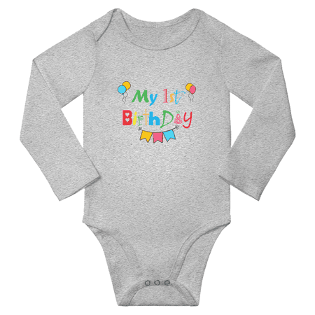 First Birthday My 1st Birthday Funny Baby Long Sleeve Bodysuit Shirts for Boy Girl (Gray 18-24M)
First Birthday My 1st Birthday Funny Baby Long Sleeve Bodysuit Shirts for Boy Girl (Gray 18-24M)