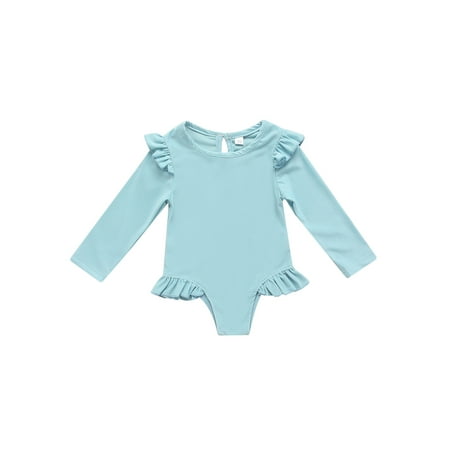Canrulo Baby Girls One Piece Swimsuit Zip Rash Guard Swimwear Ruffled Long Sleeve Bathing Suit Blue 3-4 Years
Canrulo Baby Girls One Piece Swimsuit Zip Rash Guard Swimwear Ruffled Long Sleeve Bathing Suit Blue 3-4 Years